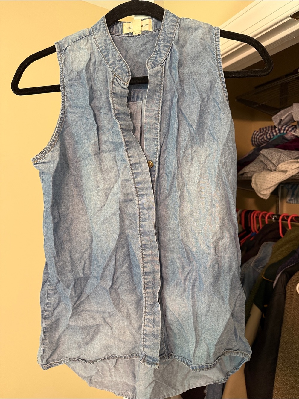 cloth & stone Light Blue Sleeveless Chambray Button-Front Top